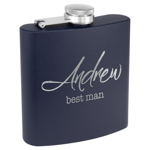 6 oz. Matte Powder Coated Stainless Steel Flask 8